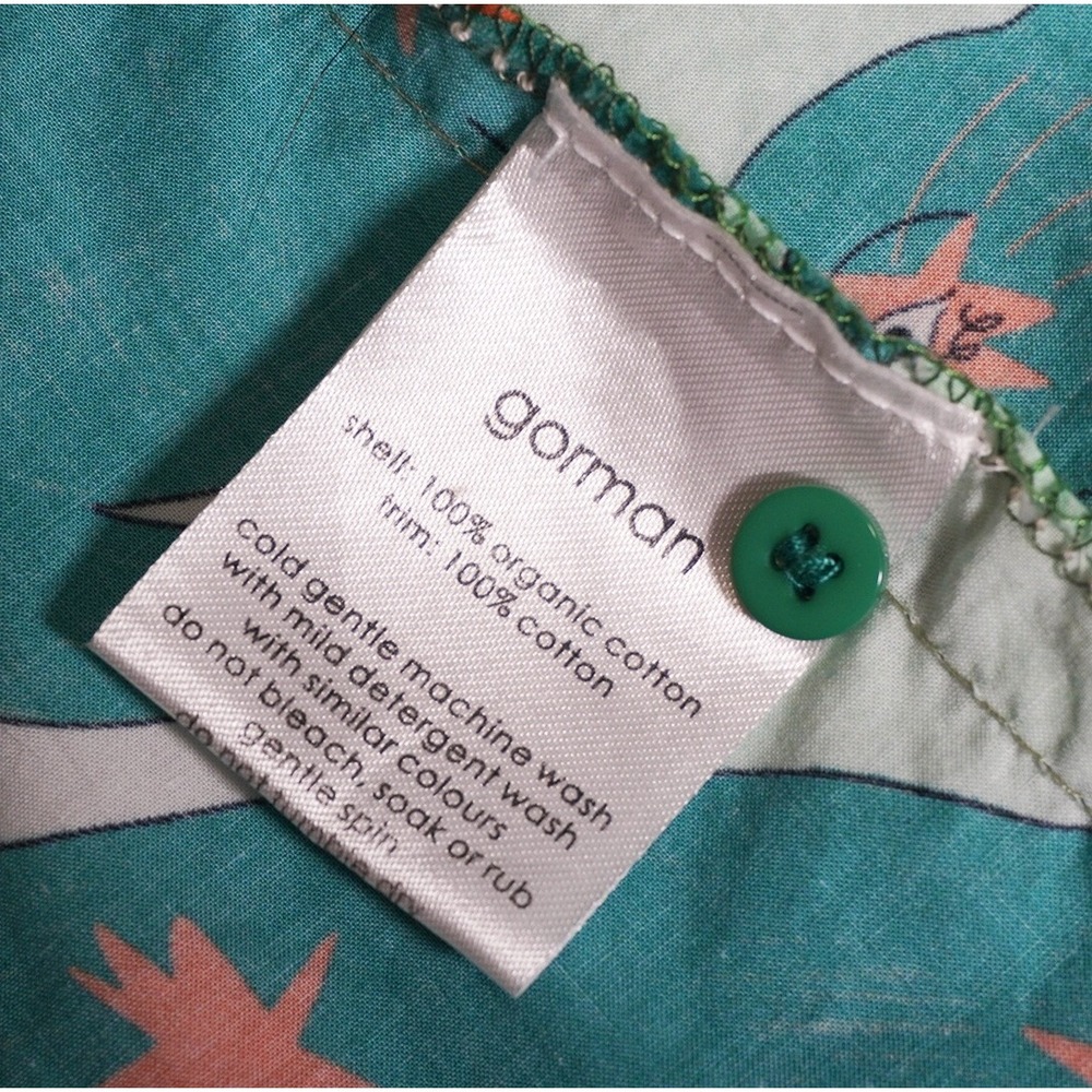 Gorman 100% Organic Cotton Panther Star Smock Dress Teal 2X XXL Designer - Picture 8 of 9